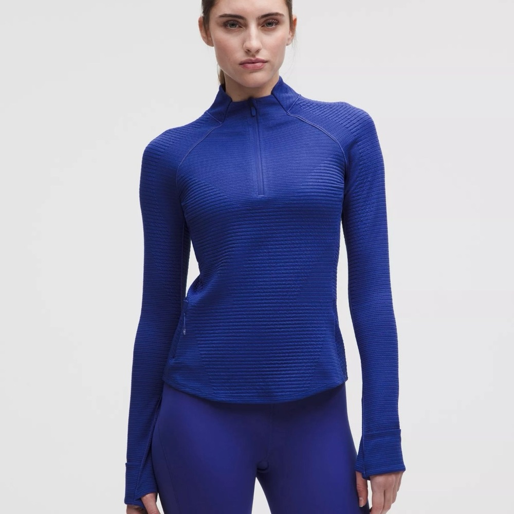 Lululemon Athletica Deep Blue Quarter Ventscape Top